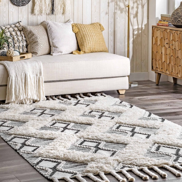 Nuloom Yara Shaggy Helix Diamonds Area Rug 6ft VEMO01A-S606 - main